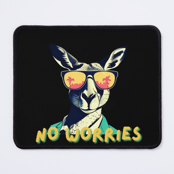 Item preview, No Worries Aussie Slang Funny Australian Saying No Worries Mate Cool Kangaroo Sunglasses Australia Vibes designed and sold by Funny Australian Quotes.