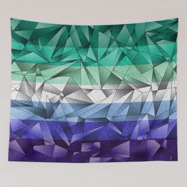 Item preview, Abstract Fractal Triangles Gay Pride Flag Pattern designed and sold by LiveLoudGraphic.