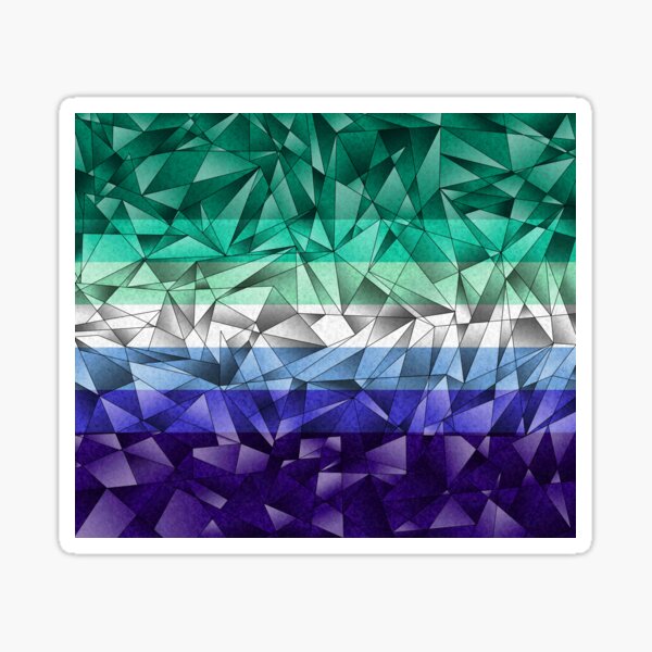 Abstract Fractal Triangles Gay Pride Flag Pattern Sticker
