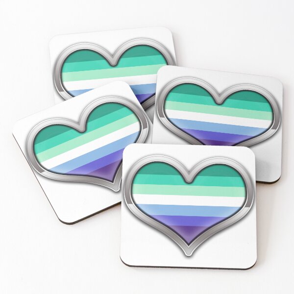 Item preview, Large Gay Pride Flag Colored Heart with Chrome Frame designed and sold by LiveLoudGraphic.