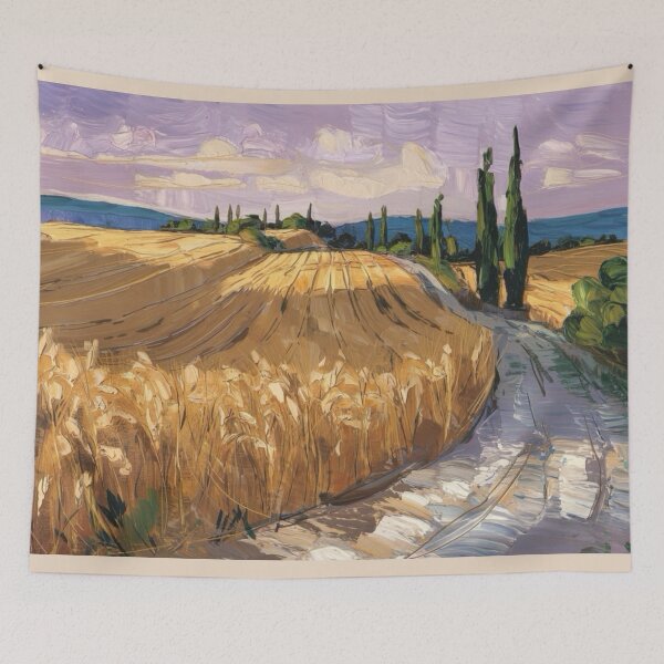 Item preview, Golden Wheat Path in Provence – Impressionist Landscape Art designed and sold by CARRAANN.