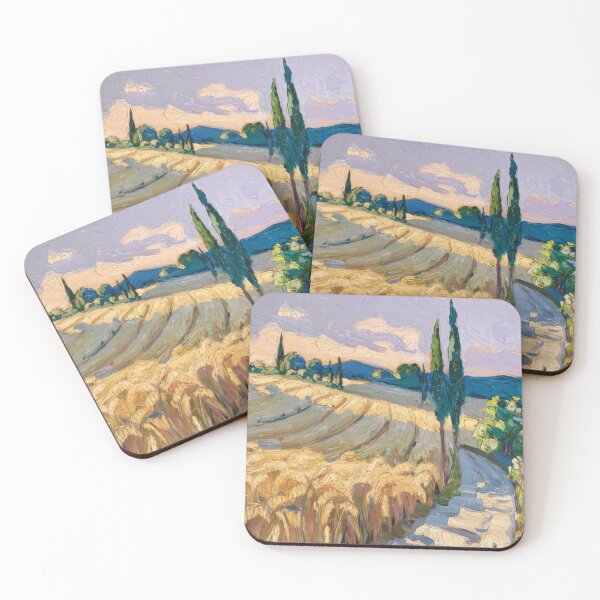 Item preview, Sunlit Provence Path – French Impressionist Wheat Field Painting designed and sold by CARRAANN.