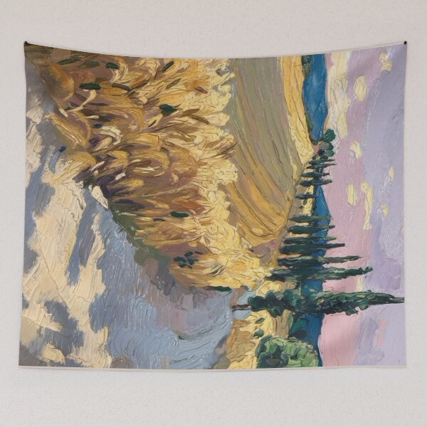 Item preview, Sunlit Provence Path – French Impressionist Wheat Field Painting designed and sold by CARRAANN.