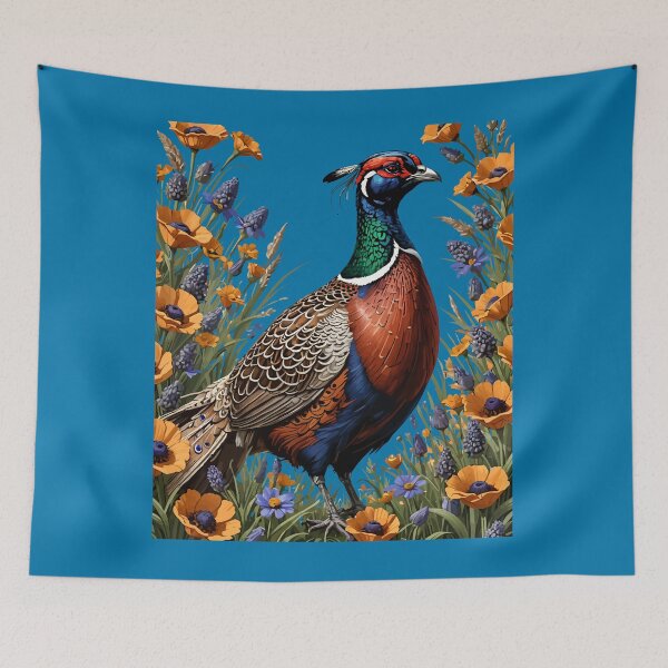 Item preview, Pheasant Bird Amongst Meadow Wildflowers designed and sold by taiche.