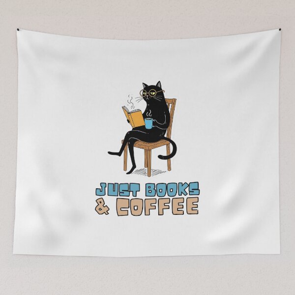 Item preview, Bookish Black Cat – Just Books & Coffee designed and sold by Meow Cat.