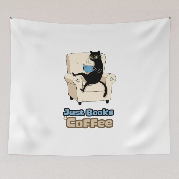 Item preview, Purrfectly Bookish – Black Cat & Coffee Lover designed and sold by Meow Cat.