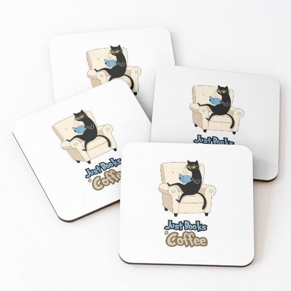 Item preview, Bookish Black Cat – The Art of Reading & Sipping Coffee designed and sold by Meow Cat.