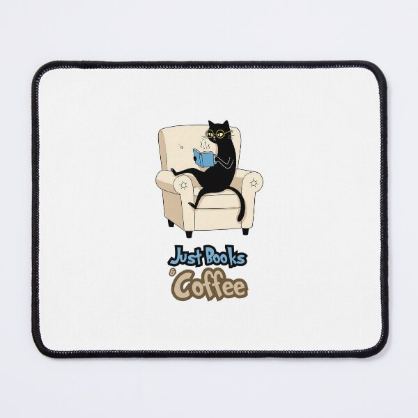 Item preview, Bookish Black Cat – The Art of Reading & Sipping Coffee designed and sold by Meow Cat.