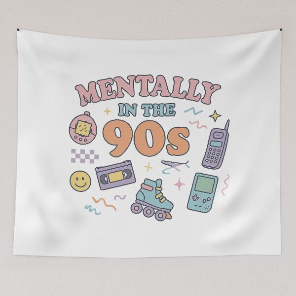 Item preview, Mentally in the 90s Retro Aesthetic T-Shirt – Funny Nostalgia Tee designed and sold by DatShirtCo420.