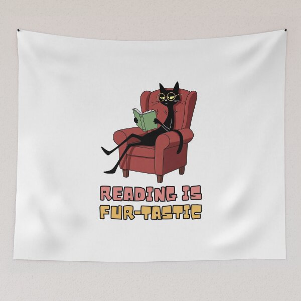 Item preview, Black Cat Reading Time – Fur-tastic & Bookish designed and sold by Meow Cat.
