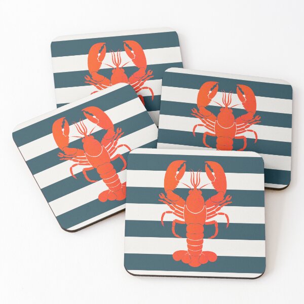 Item preview, Red lobster and nautical stripes designed and sold by Home Cyn Home.