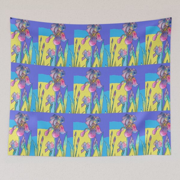 Item preview, Purple Rainbow Iris Watercolor Painting Abstract Art designed and sold by Sarah  Rajkotwala.