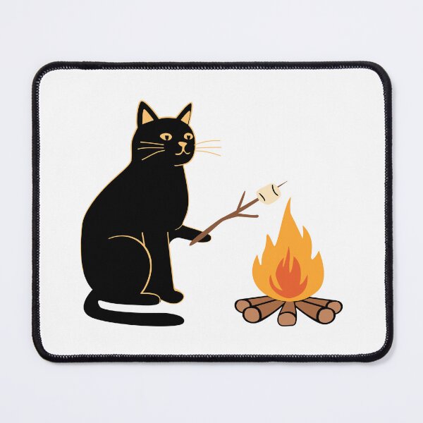 Item preview, Cozy Campfire Black Cat Roasting Marshmallow designed and sold by littleflabby.