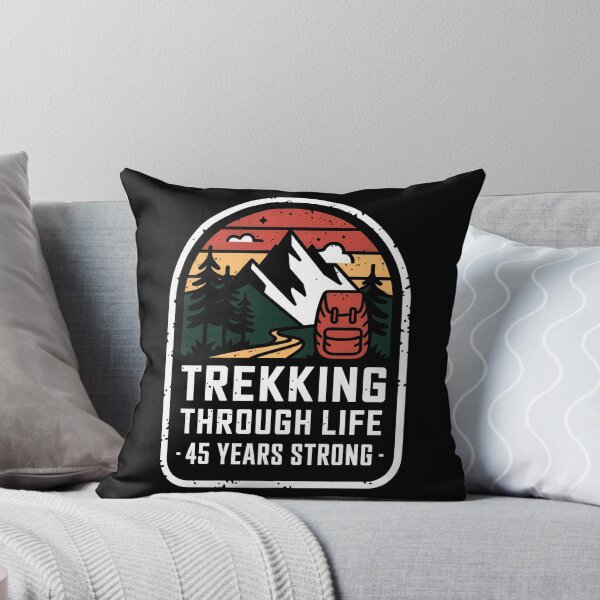 Item preview, Trekking Through Life 45 Years Strong Outdoor Hiking T-Shirt designed and sold by Dazeville Studio1541 .