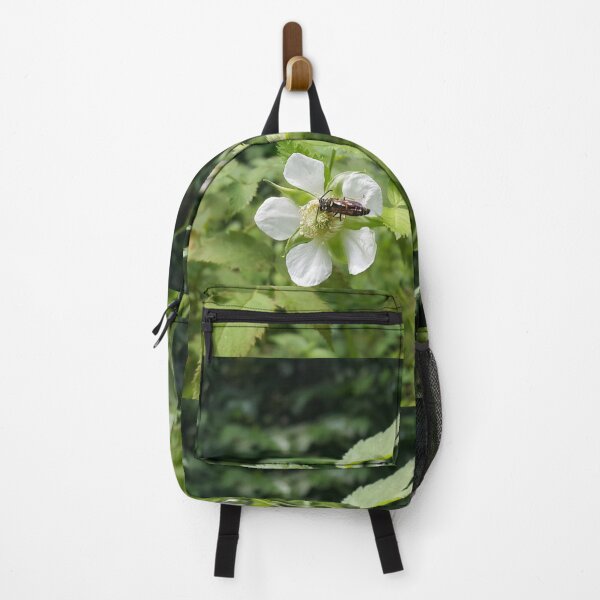 Item preview, Honey bee sucking on a bunch of white flowers and buds of hawthorn that are waiting for pollination designed and sold by Yusuf-Design.