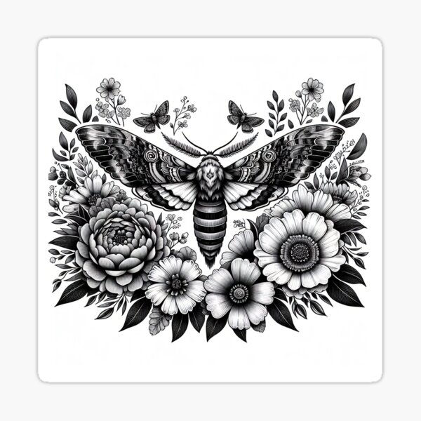 Artikel-Vorschau von Schwarz-weiße Blumenmotte, designt und verkauft von Livvy & Elsie.