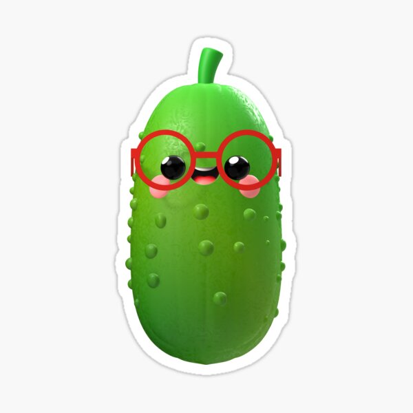 Cute Kawaii Cucumber – Fun Baby Veggie Character with Big Eyes Sticker
