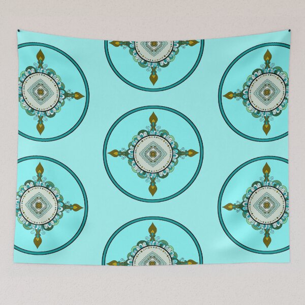 Item preview, Mandala Awakening in Aqua designed and sold by danitacreate.