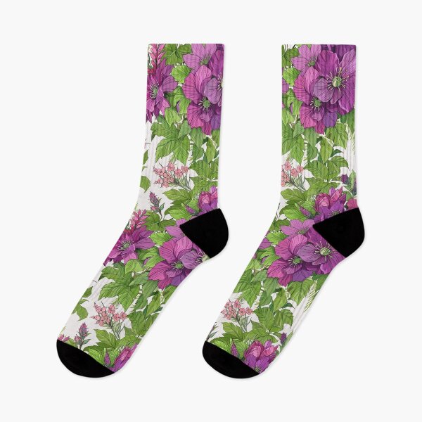 Item preview, Purple and pink flowers amidst lush green leaves designed and sold by CoolPixels.