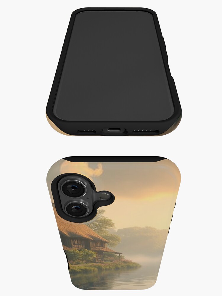 Thumbnail 3 of 4, iPhone Case, Cottage beside a Lake designed and sold by LenCarol.