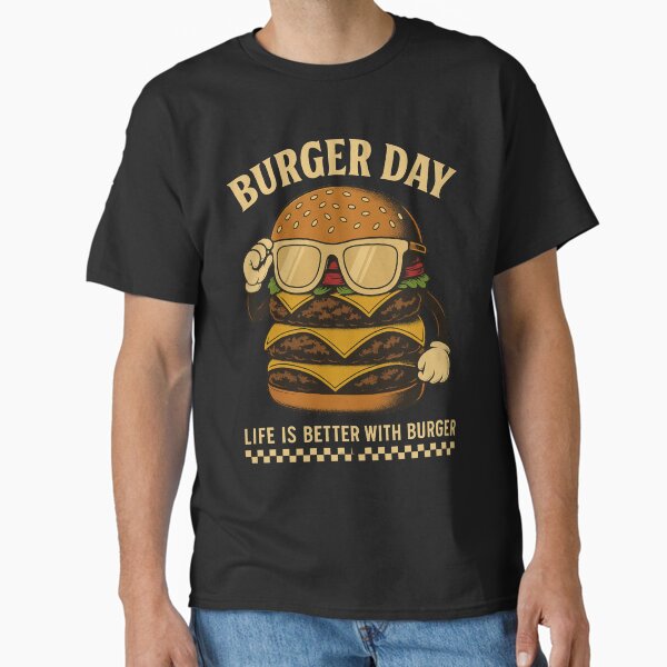 Item preview, Burger Day – Retro Cheeseburger with Sunglasses | Vintage Fast Food Vibes designed and sold by Still Hungry Shop.