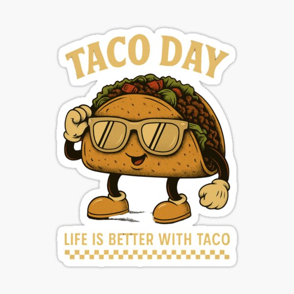 Item preview, Taco Day – Funny Retro Taco Illustration with Attitude | Vintage Mexican Food Design designed and sold by Still Hungry Shop.