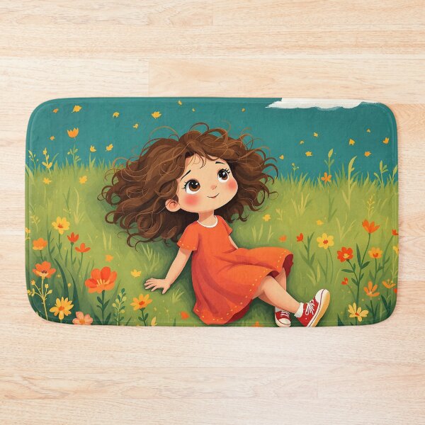 Item preview, Whimsical Girl in a Flower Field designed and sold by Prints & Wonders.
