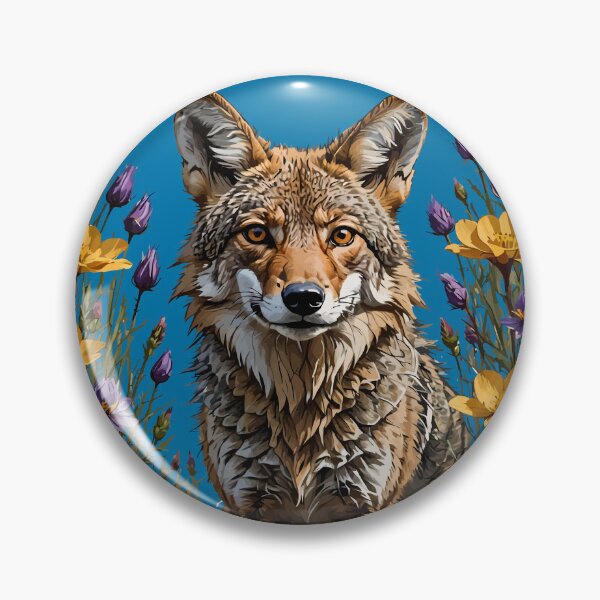 Item preview, A Coyote Surrounded By Spring Meadow Flowers  designed and sold by taiche.