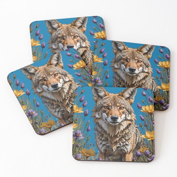 Item preview, A Coyote Surrounded By Spring Meadow Flowers  designed and sold by taiche.