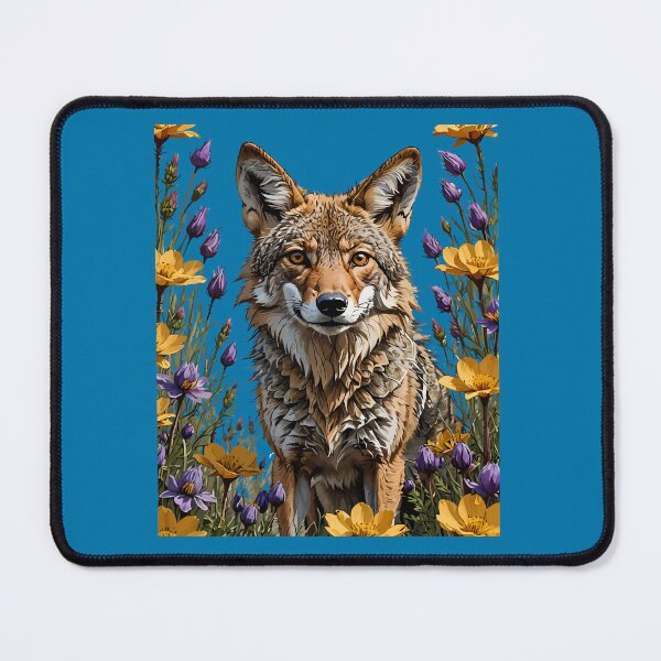 Item preview, A Coyote Surrounded By Spring Meadow Flowers designed and sold by taiche.