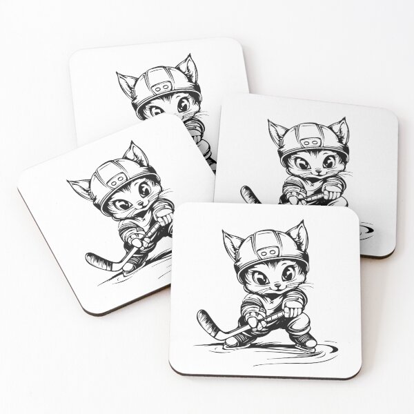 Item preview, I Love Ice Hockey And Cats, Cat Is Playing Hockey, Ice Hockey Kitten designed and sold by KlaraMacinka.