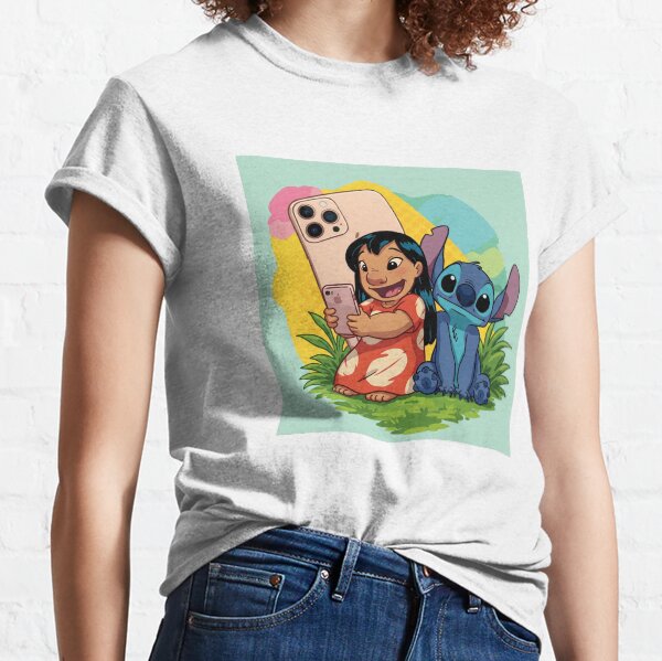 Item preview, Lilo and Stitch taking a selfie with an Iphone designed and sold by Books And More by Sita.