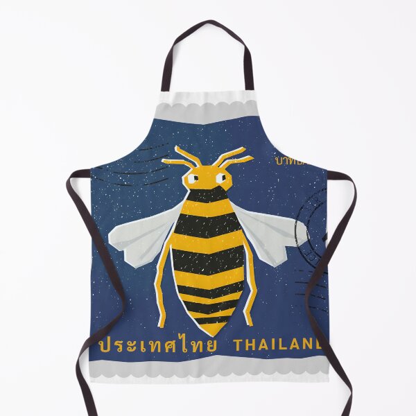 Item preview, Thailand Bee Stamp – Night Sky 10 Baht Retro Postage Art designed and sold by Beemyguest.