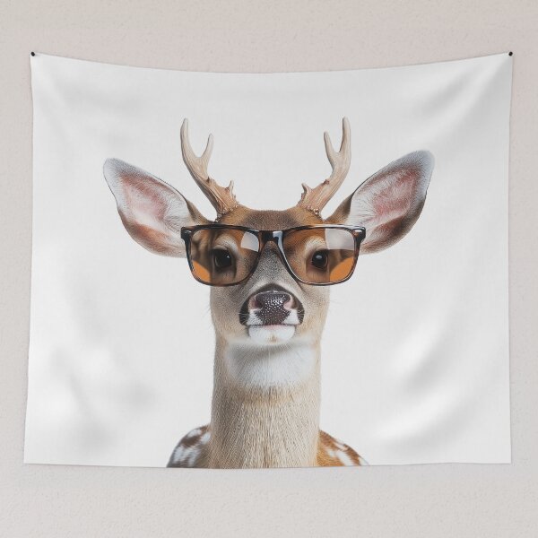 Item preview, Funny cool White tailed deer wearing sunglasses designed and sold by LazyOwlStore.