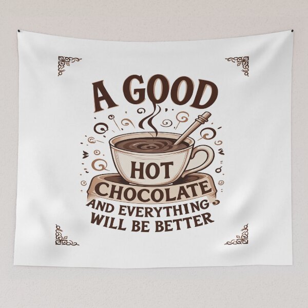 Item preview, Comfort in a Cup - Hot Chocolate Quote Design designed and sold by latelierdechris.