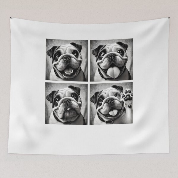 Item preview, Cute Bulldog Selfie Photo Funny Photobooth Dog Lover designed and sold by Kimberley King Art  King Art.