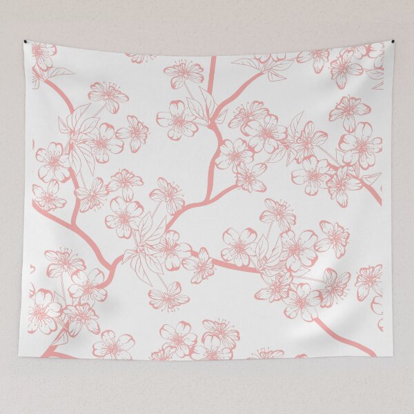 Item preview, pink sakura cherry blossom branch pattern  designed and sold by LivsPlantHouse.