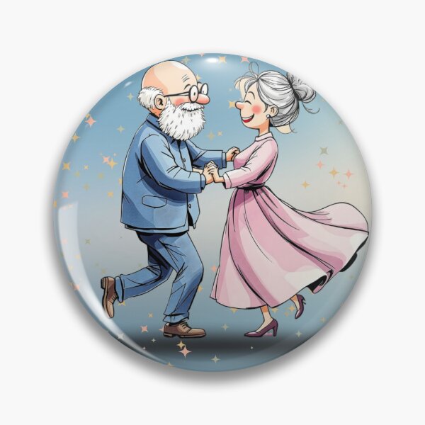 Item preview, Joyful Elderly Couple Dancing – Whimsical Love & Happiness designed and sold by Prints & Wonders.