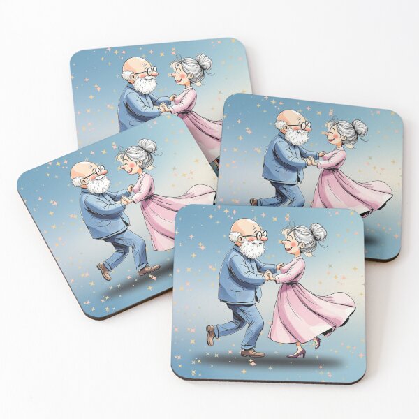 Item preview, Joyful Elderly Couple Dancing – Whimsical Love & Happiness designed and sold by Prints & Wonders.