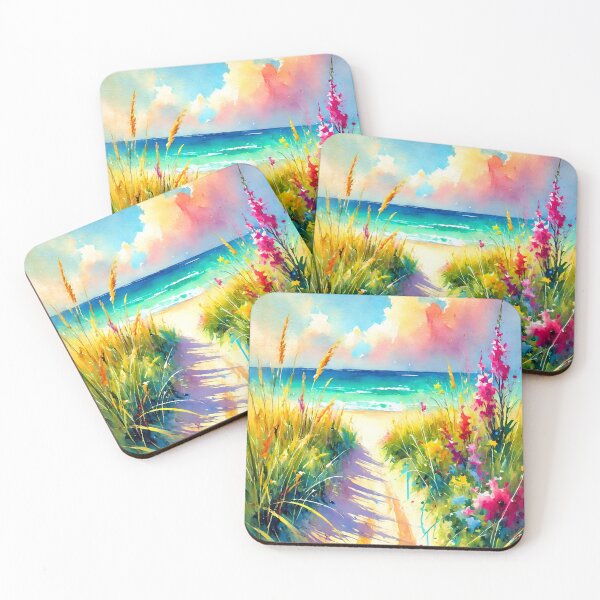 Item preview, Tranquil Beach Path with Vibrant Flowers and Ocean View designed and sold by ChrisButler.