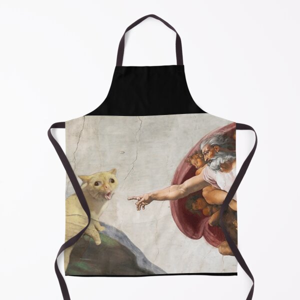 Item preview, Funny Cat God Creation of Adam Meme Michelangelo Jesus Art Graphic designed and sold by Damcoc.