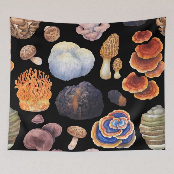 Item preview, Watercolor medicinal mushrooms designed and sold by Ekaterina Glazkova.