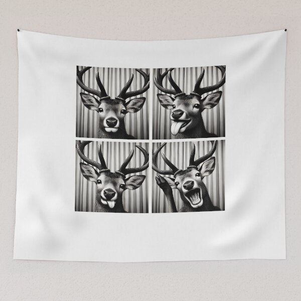 Item preview, Cute Deer Selfie Photo Funny Photobooth Deer Lover designed and sold by Kimberley King Art  King Art.