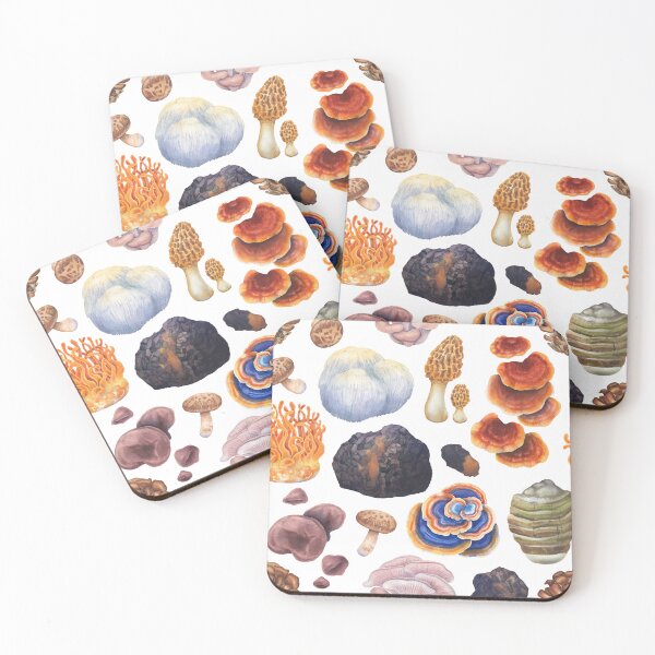 Item preview, Watercolor medicinal mushrooms designed and sold by Ekaterina Glazkova.