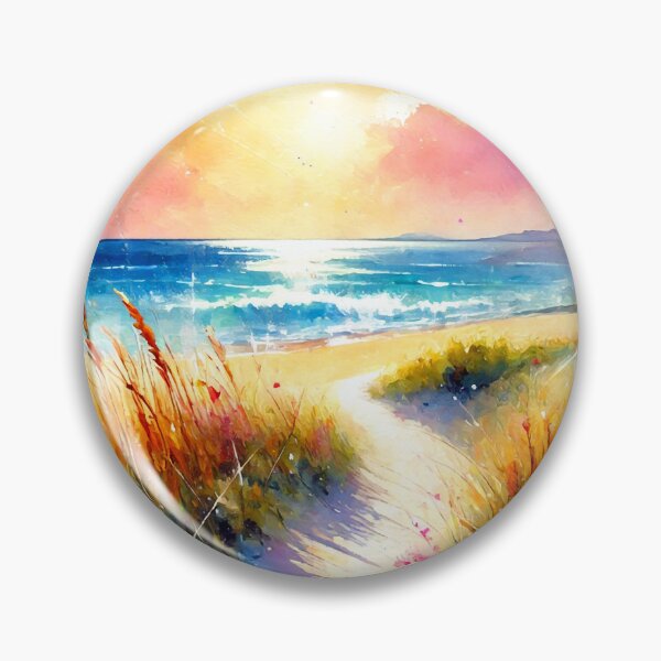 Item preview, Golden Beach Path with Blooming Flowers and Sunset Glow designed and sold by ChrisButler.