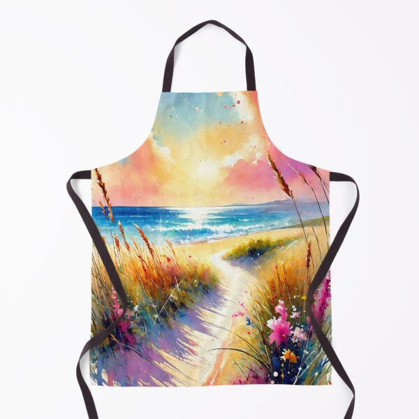 Item preview, Golden Beach Path with Blooming Flowers and Sunset Glow designed and sold by ChrisButler.