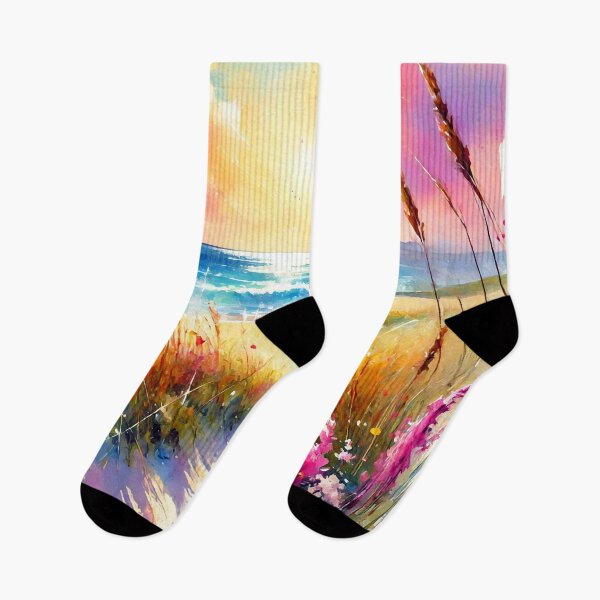 Item preview, Golden Beach Path with Blooming Flowers and Sunset Glow designed and sold by ChrisButler.