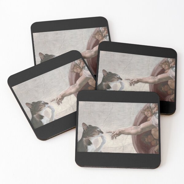 Item preview, Funny Cat God Creation of Adam Meme Michelangelo Jesus Art Graphic designed and sold by Damcoc.
