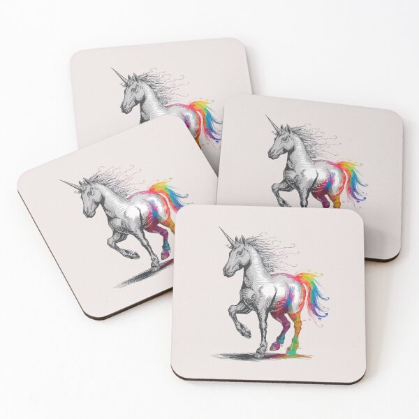 Item preview, scribble-drawn unicorn  designed and sold by 123ks.