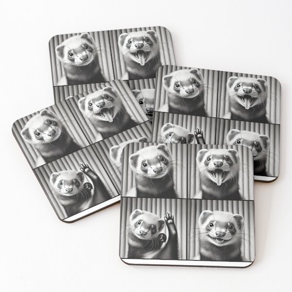 Item preview, Cute Ferret Selfie Photo Funny Photobooth Ferret Lover designed and sold by Kimberley King Art  King Art.
